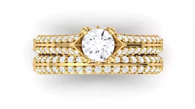 D35999 engagement ring set gold