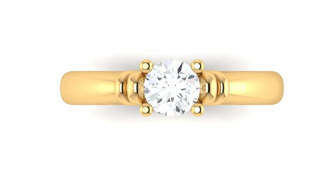 D35998 diamond solitaire engagement ring gold 3D print model