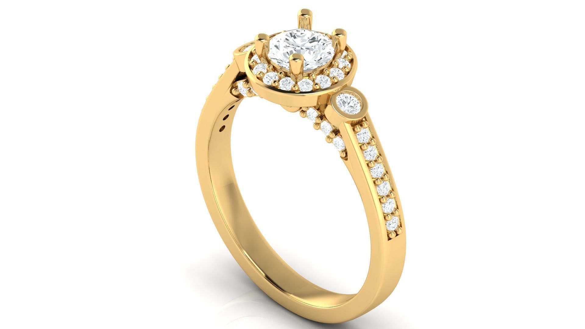 D35979 oval diamond engagement ring gold 3D print model_3