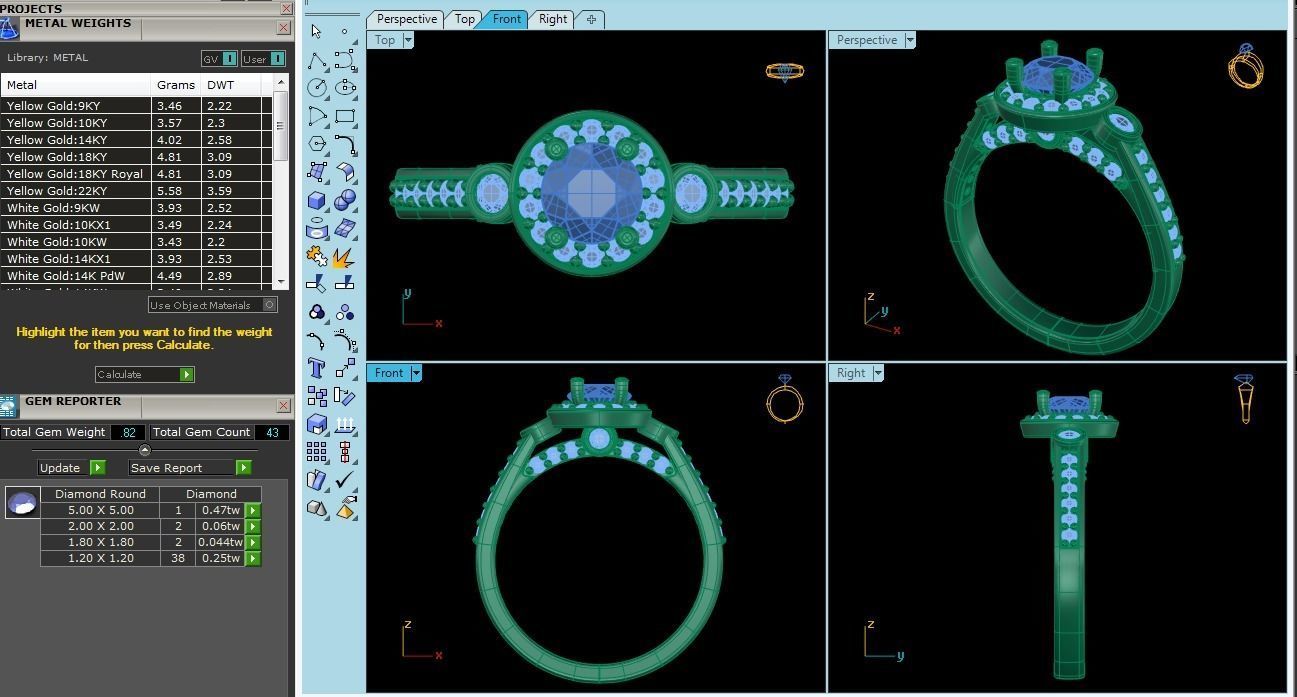 D35979 oval diamond engagement ring gold 3D print model_6