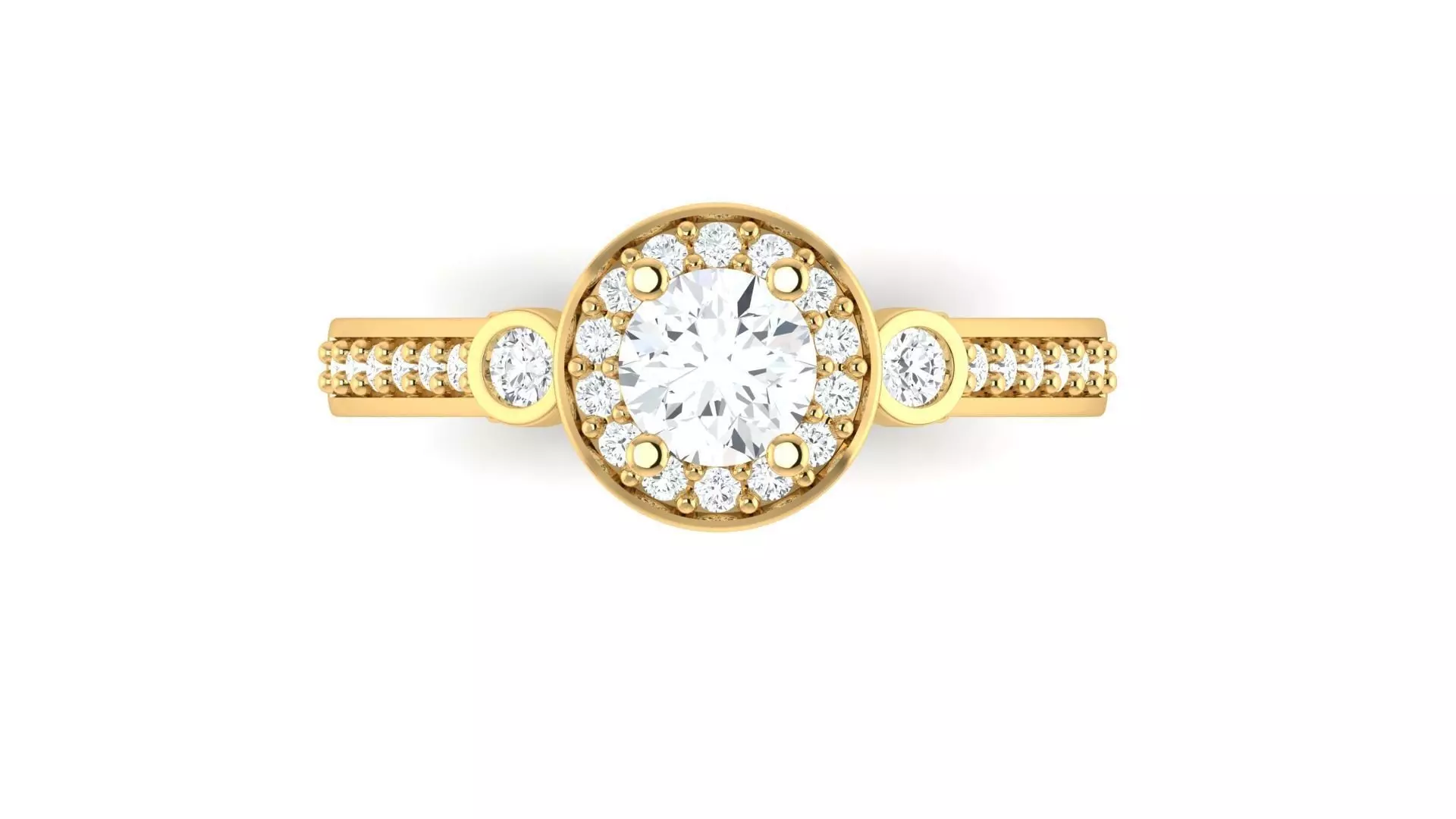 D35979 oval diamond engagement ring gold 3D print model_0