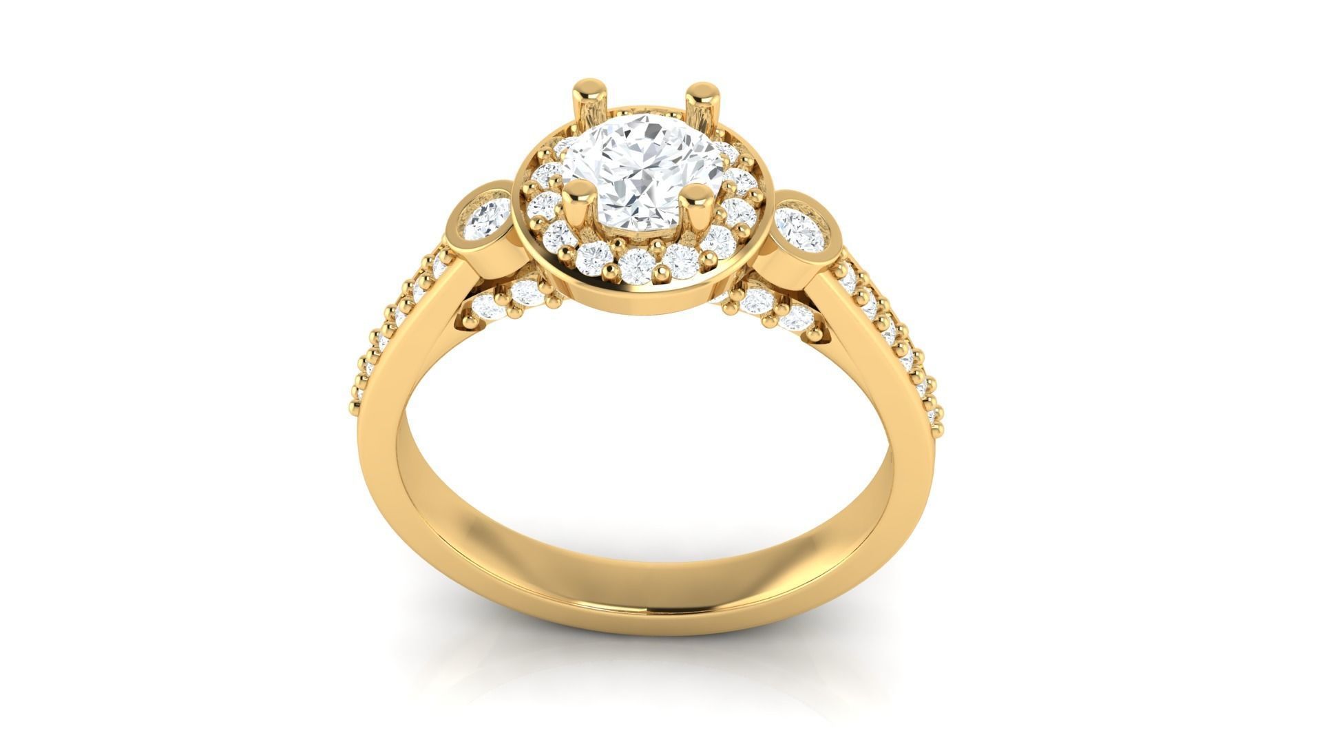 D35979 oval diamond engagement ring gold 3D print model_5