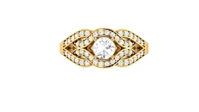 D35973 diamond engagement ring gold 3D print model