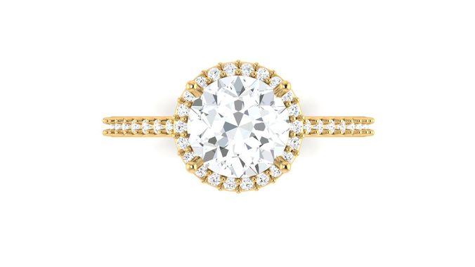 D32903 oval halo engagement ring gold 3D print model