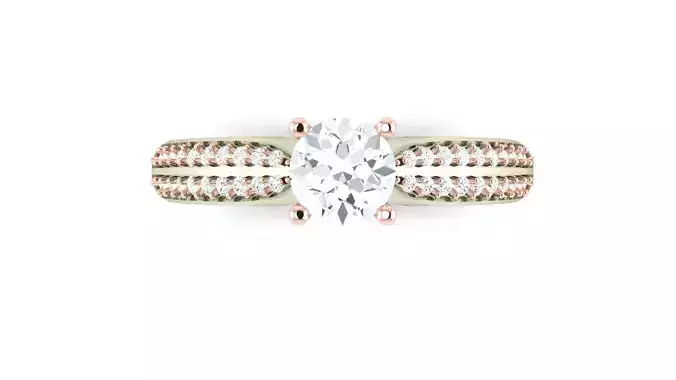 D32651 diamond engagement ring in rose gold