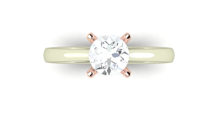 D30904 solitaire engagement ring with oval cut diamond 3D print model