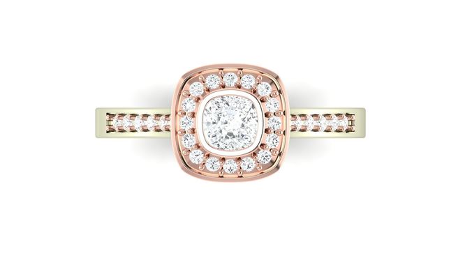 D30667 oval diamond ring in rose gold and gold 3D print model