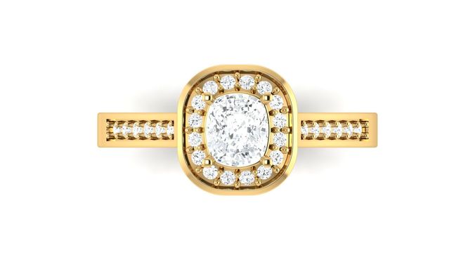 D30576 engagement ring in rose gold 3D print model