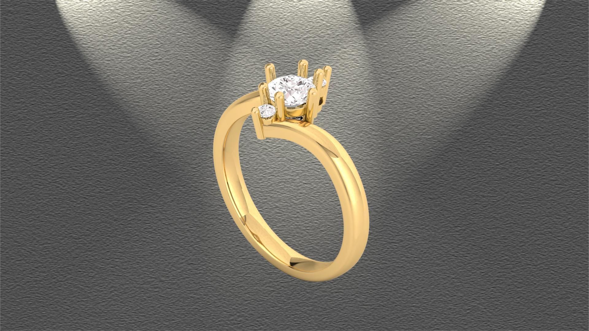 D29755 solitaire diamond ring gold 3D print model_6