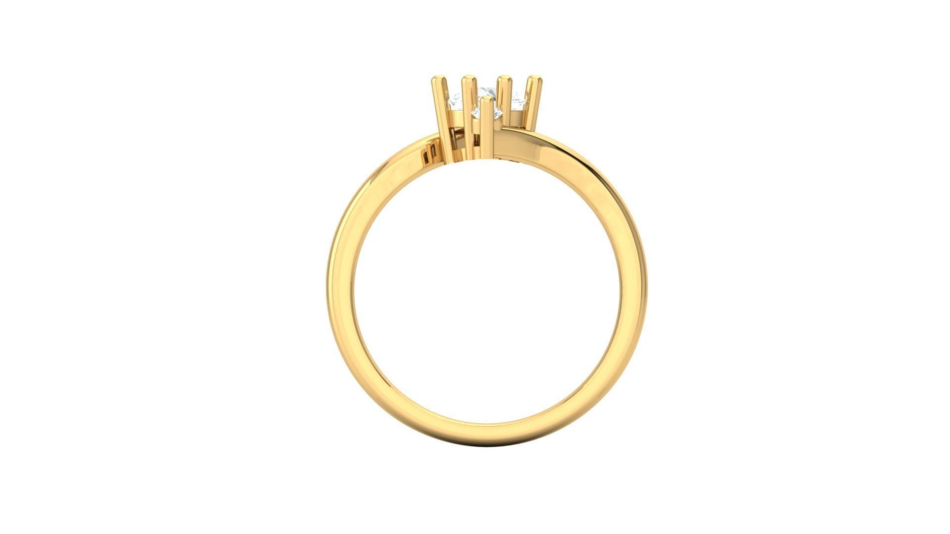 D29755 solitaire diamond ring gold 3D print model_1