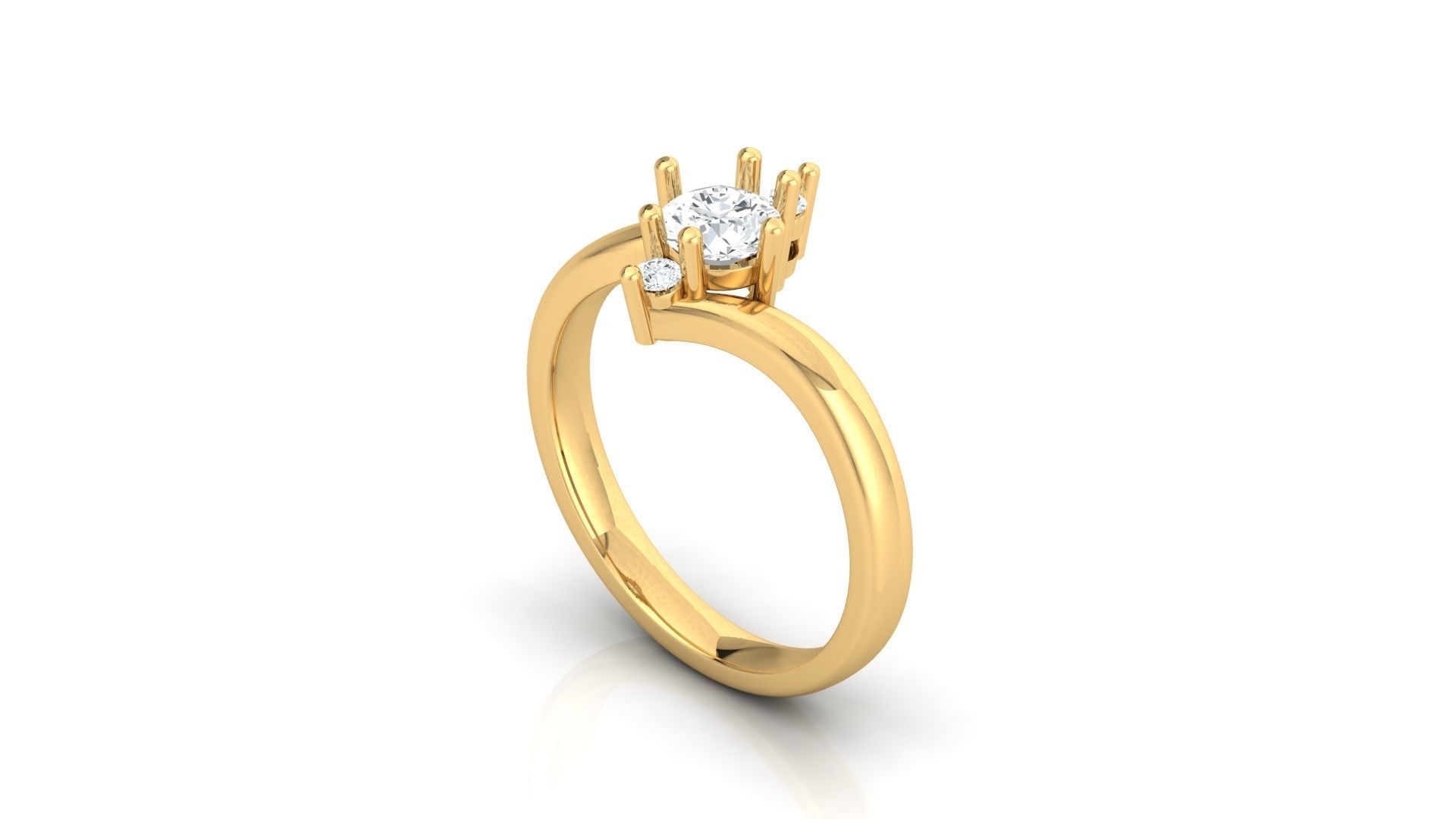 D29755 solitaire diamond ring gold 3D print model_4