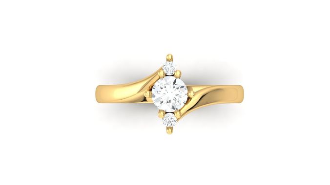 D29755 solitaire diamond ring gold 3D print model