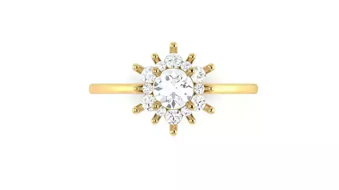 C35785 oval diamond ring gold 3D print model