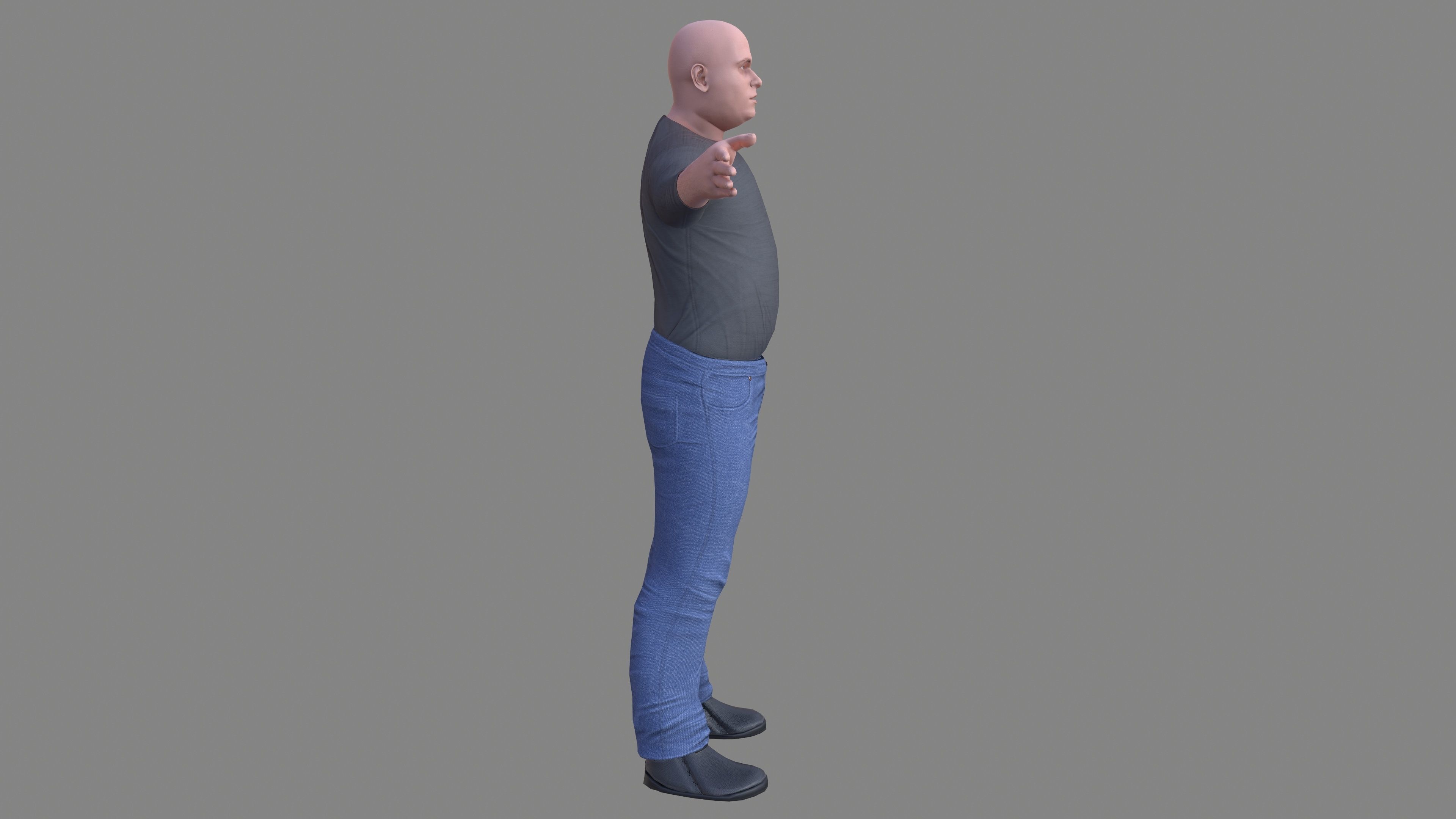 Young Man Low-poly 3D model_8