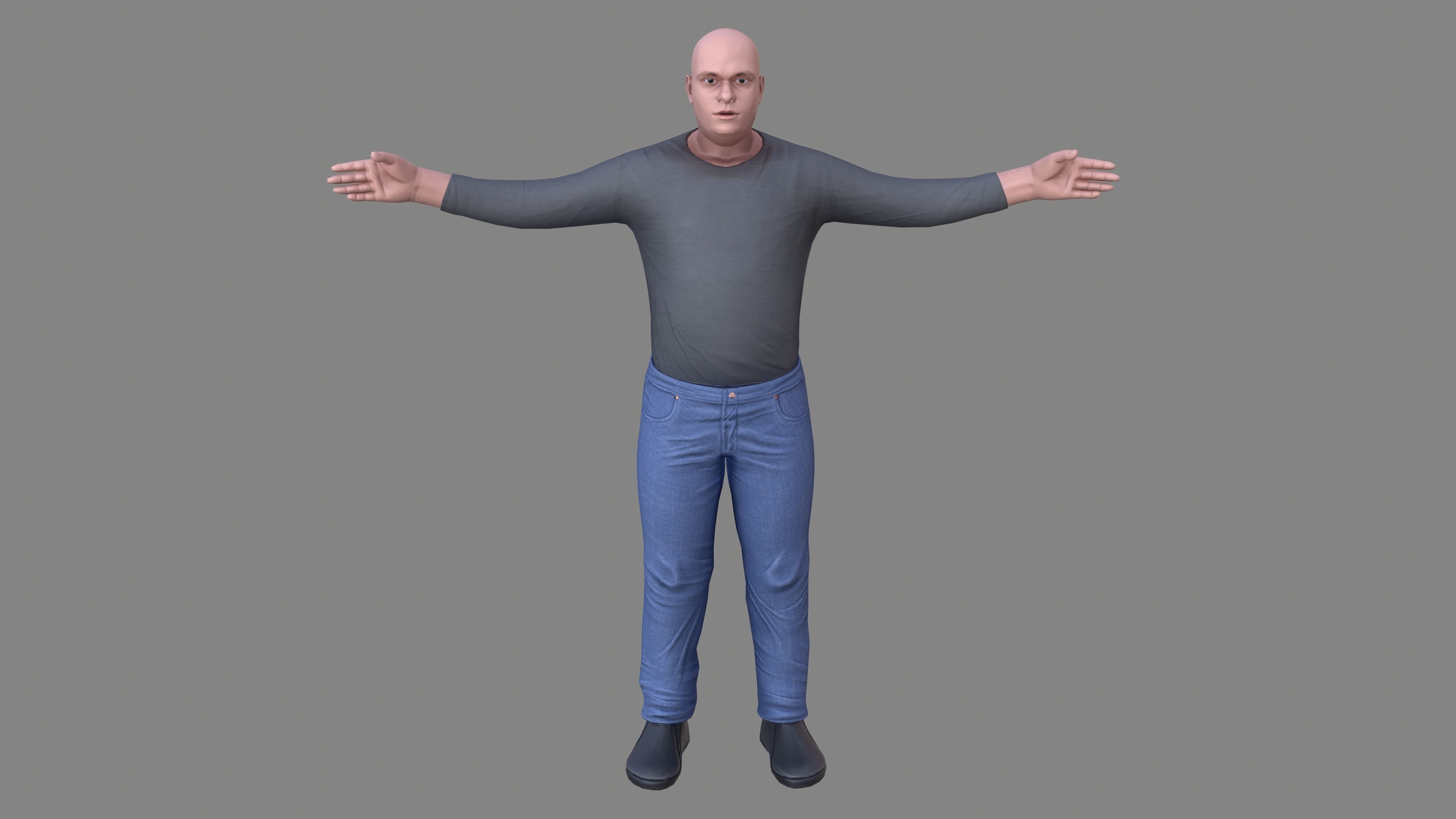 Young Man Low-poly 3D model_6