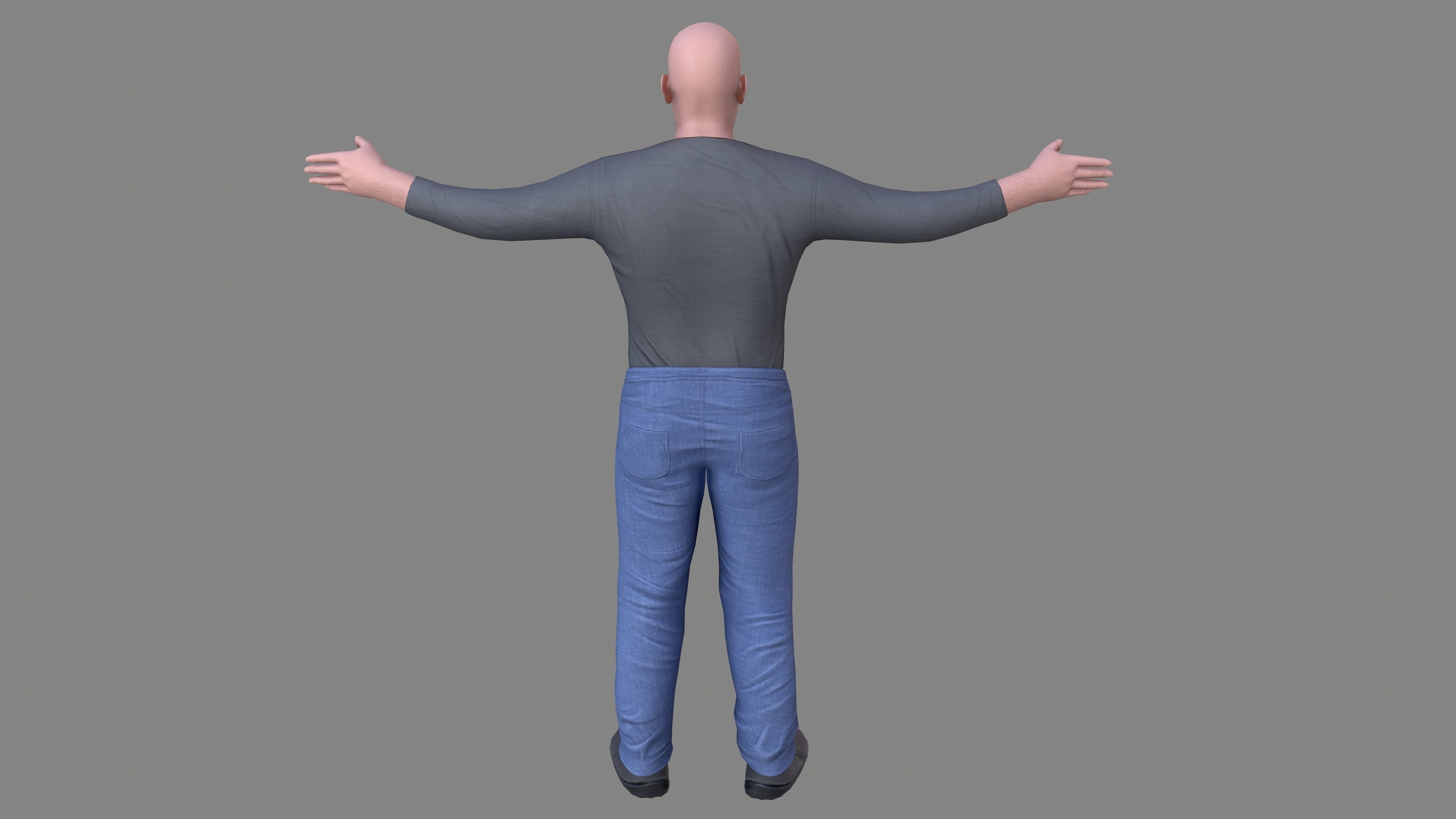Young Man Low-poly 3D model_10