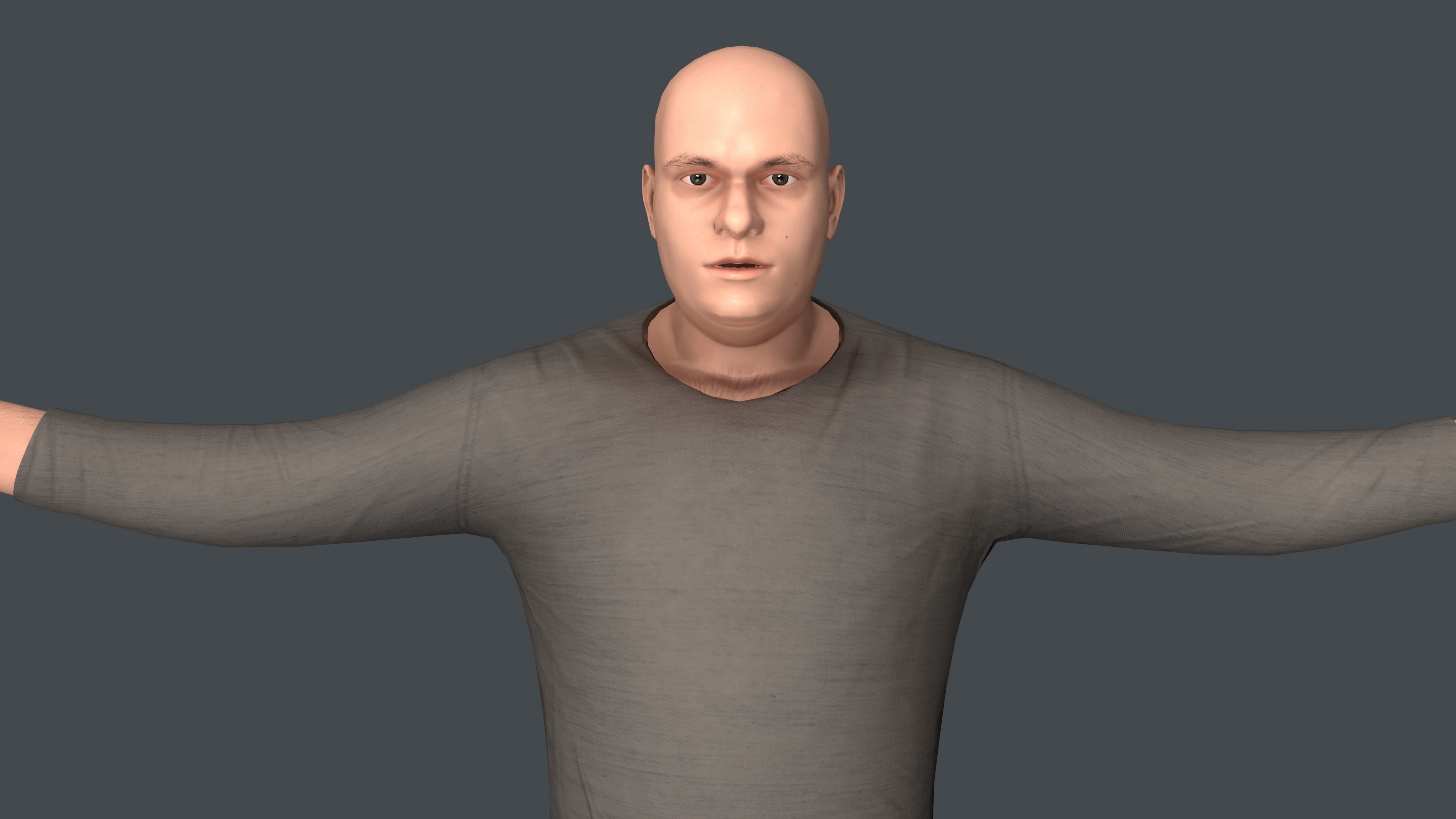 Young Man Low-poly 3D model_2