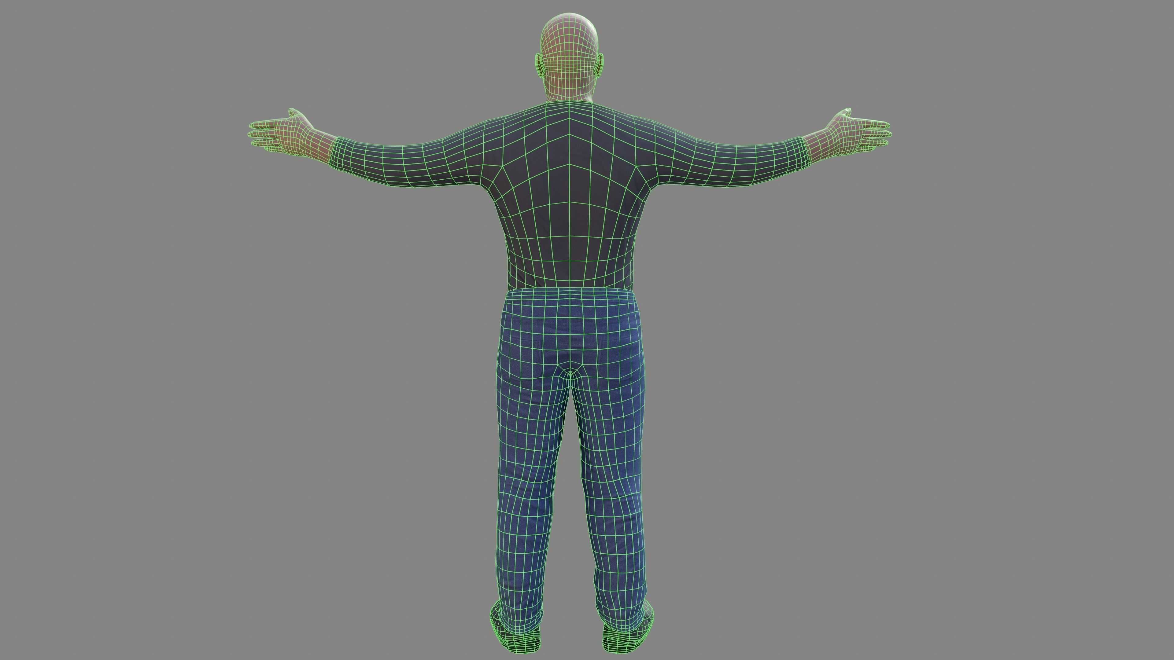 Young Man Low-poly 3D model_12