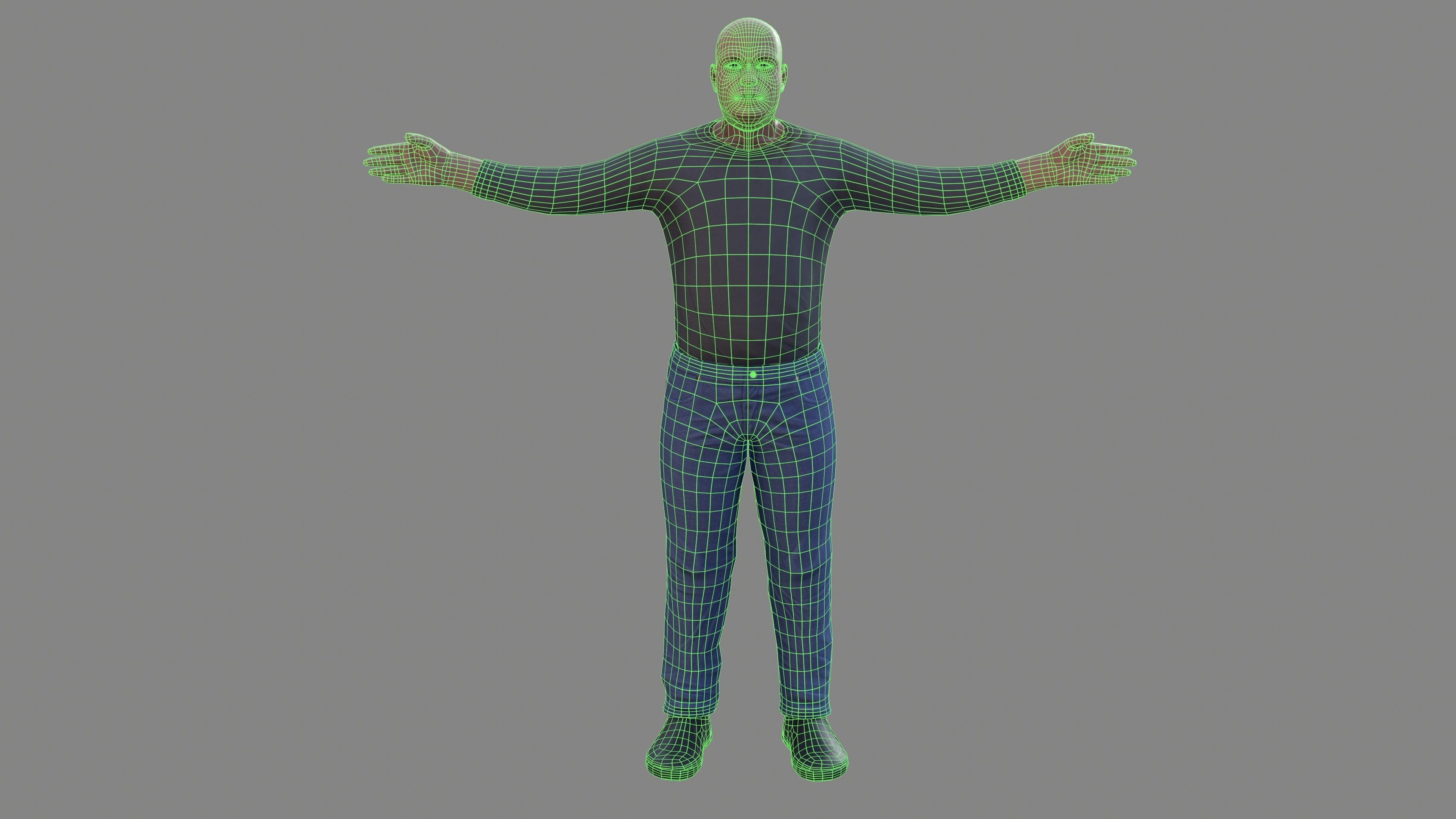 Young Man Low-poly 3D model_11