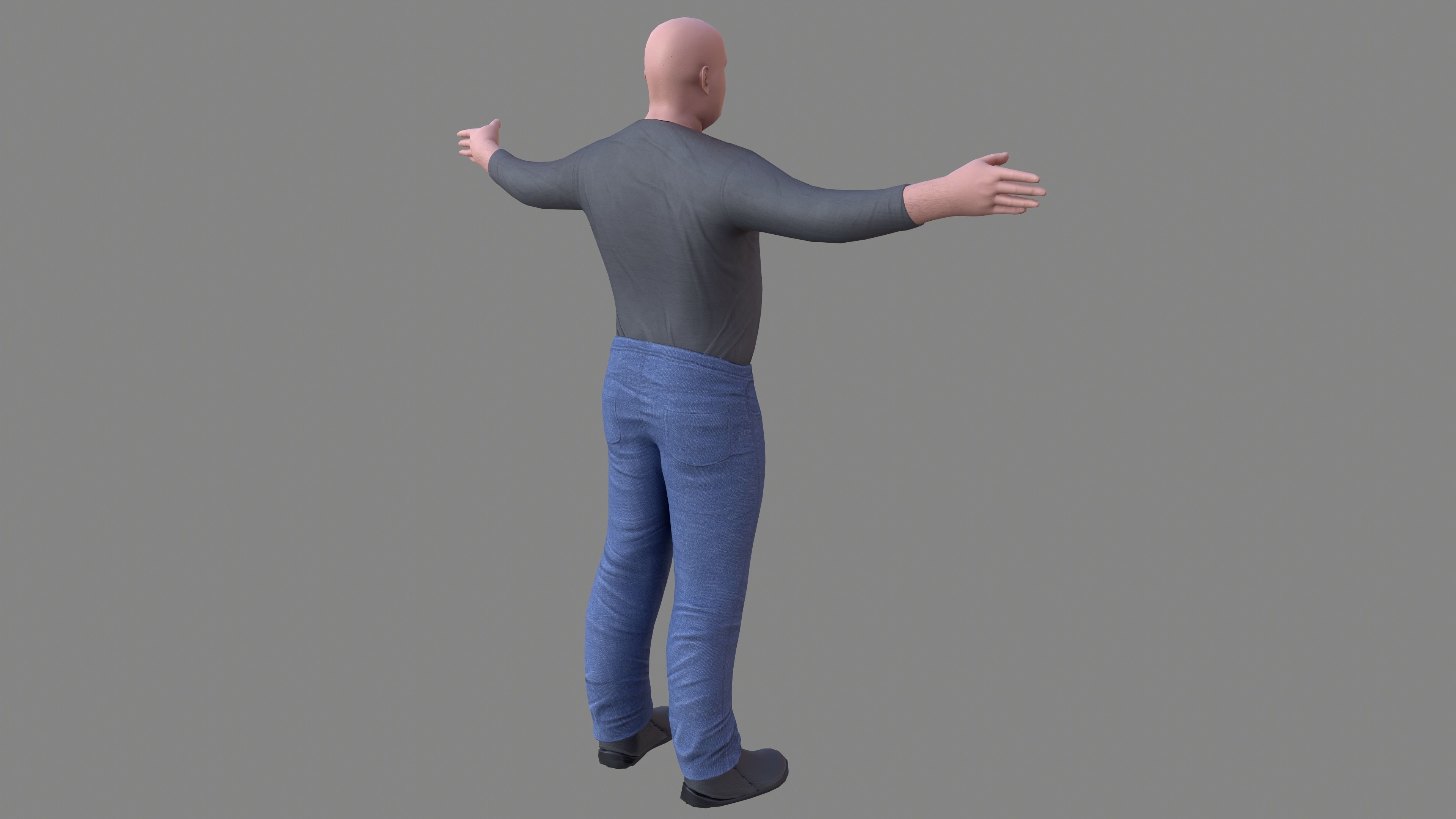 Young Man Low-poly 3D model_9