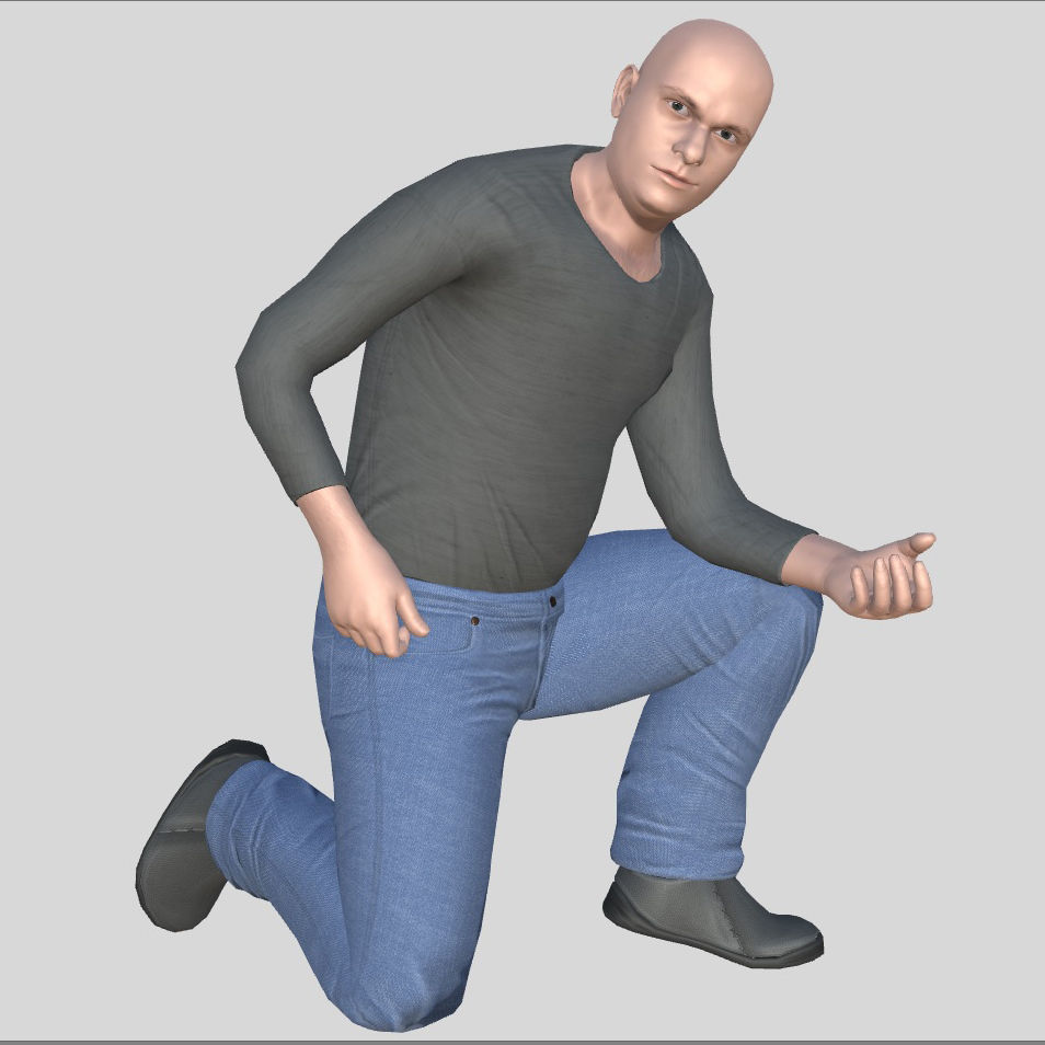 Young Man Low-poly 3D model_4