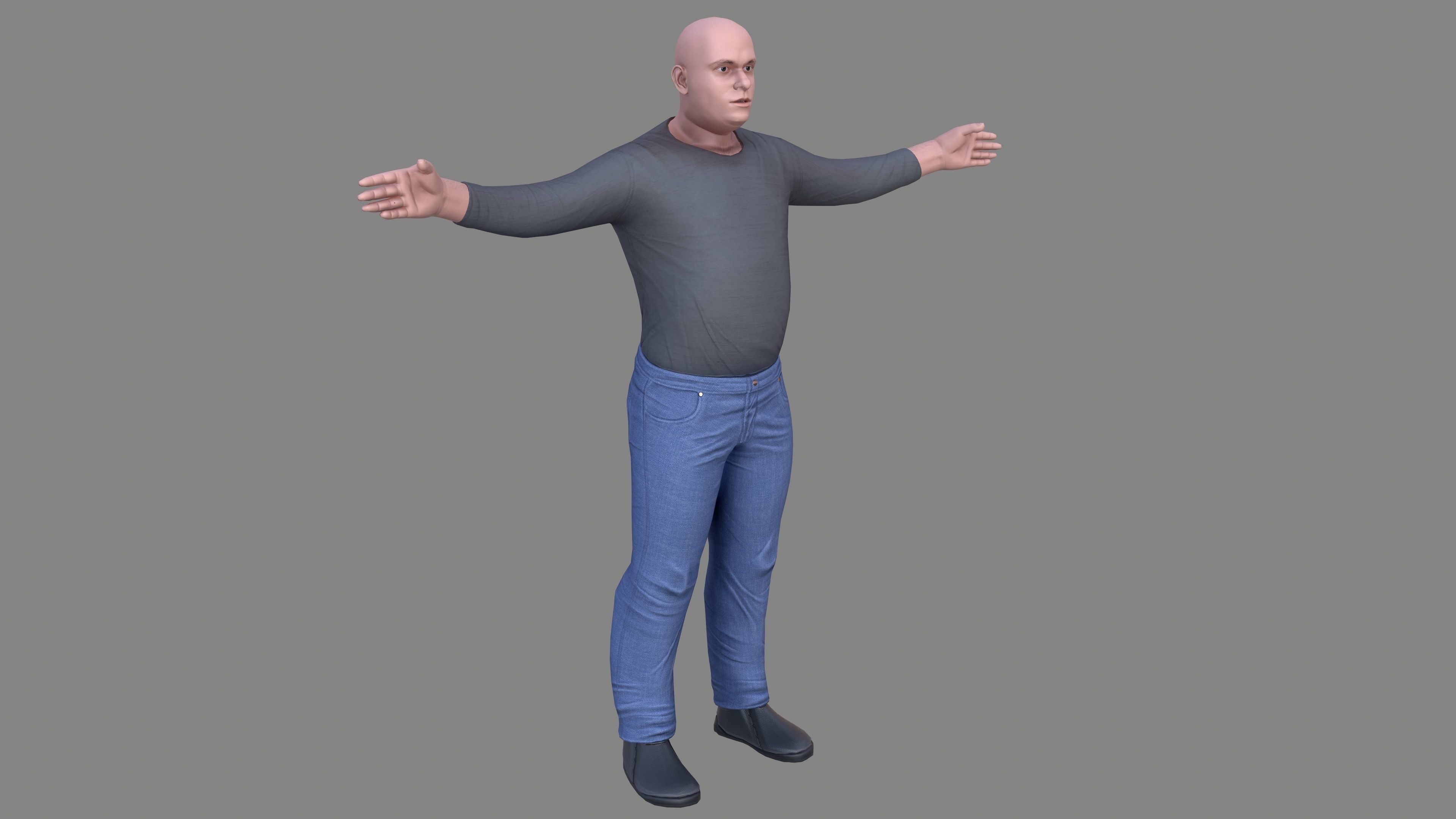 Young Man Low-poly 3D model_7