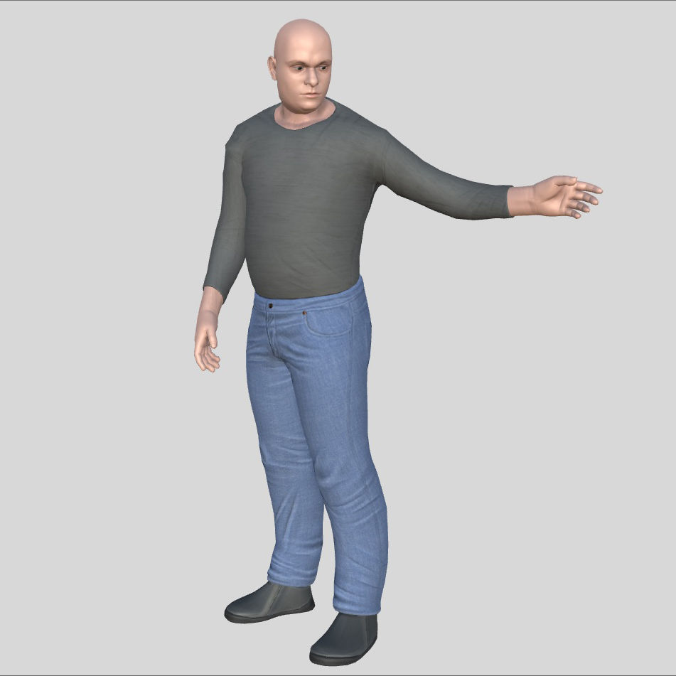 Young Man Low-poly 3D model_5