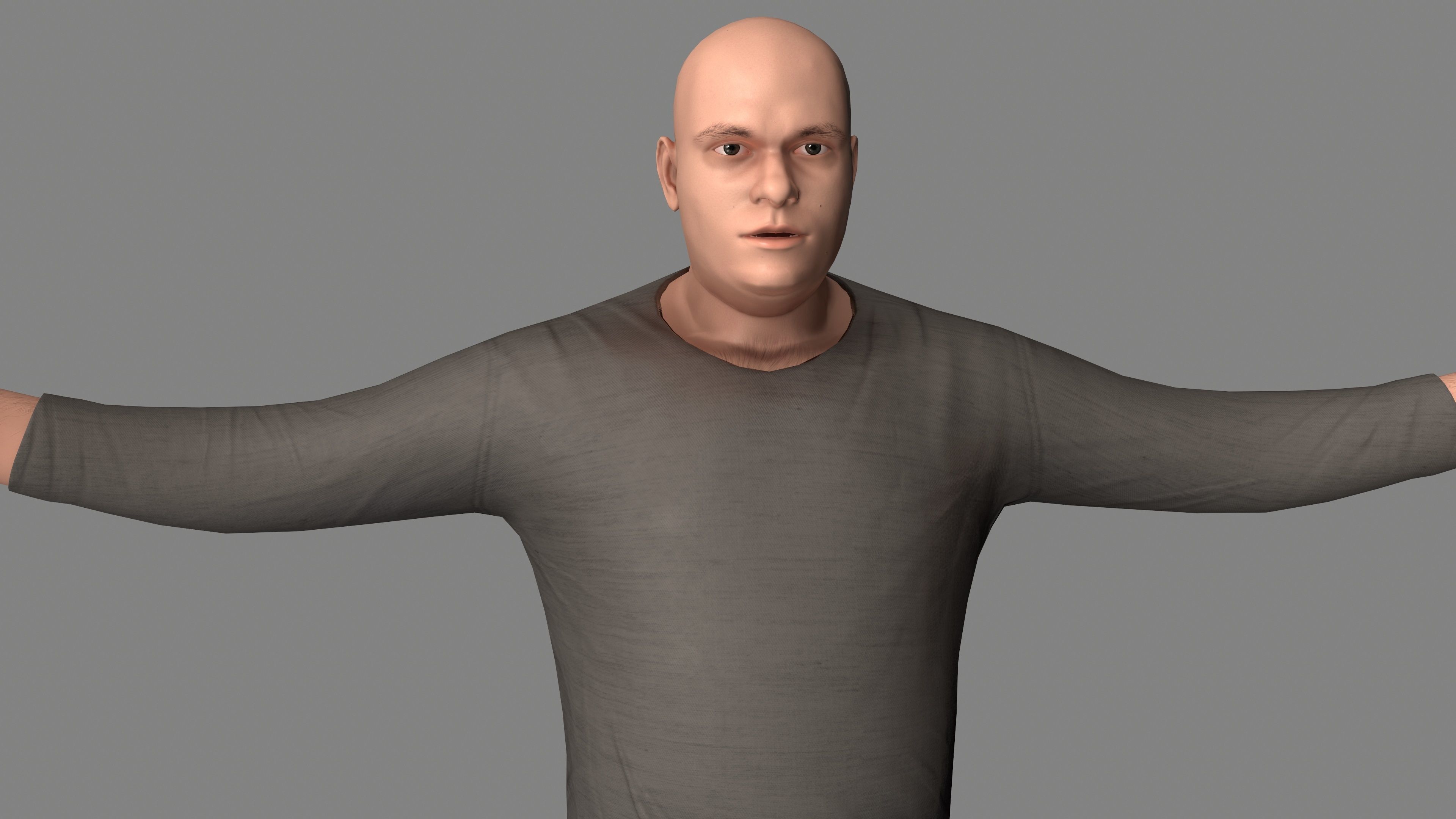 Young Man Low-poly 3D model_3
