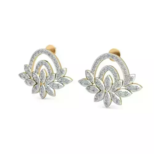 1546a diamond flower shaped earring