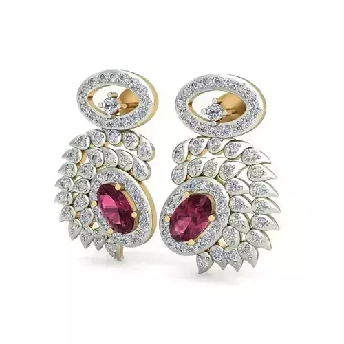 1543a peacock pendant with ruby and diamonds