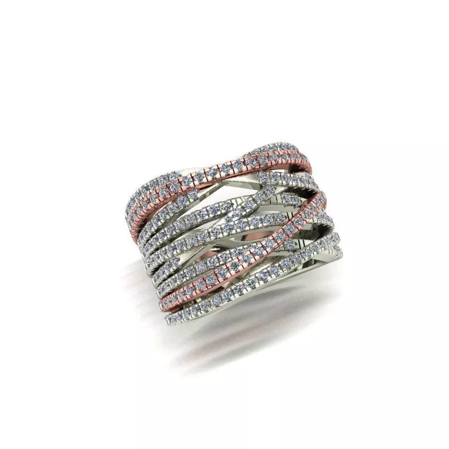 multi rows 2 ton ring 3D print model_0