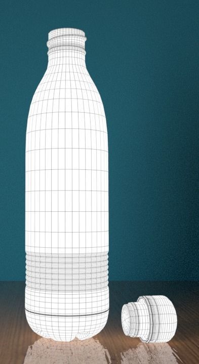 Water Bottle Milton - Thermo Steel Low-poly 3D model_2