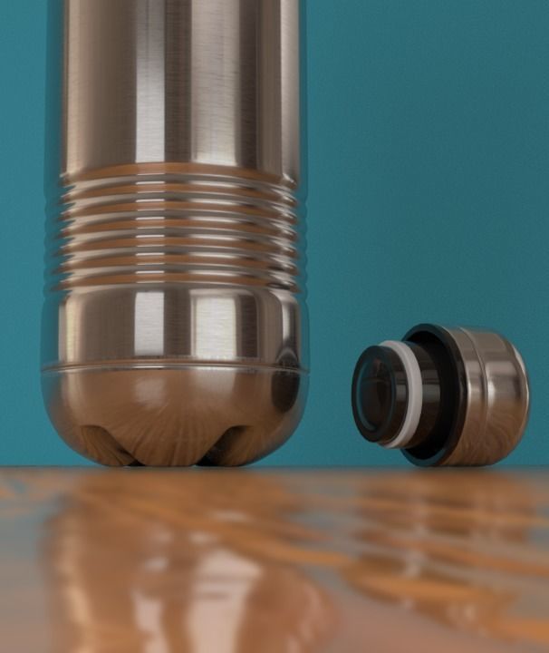 Water Bottle Milton - Thermo Steel Low-poly 3D model_1