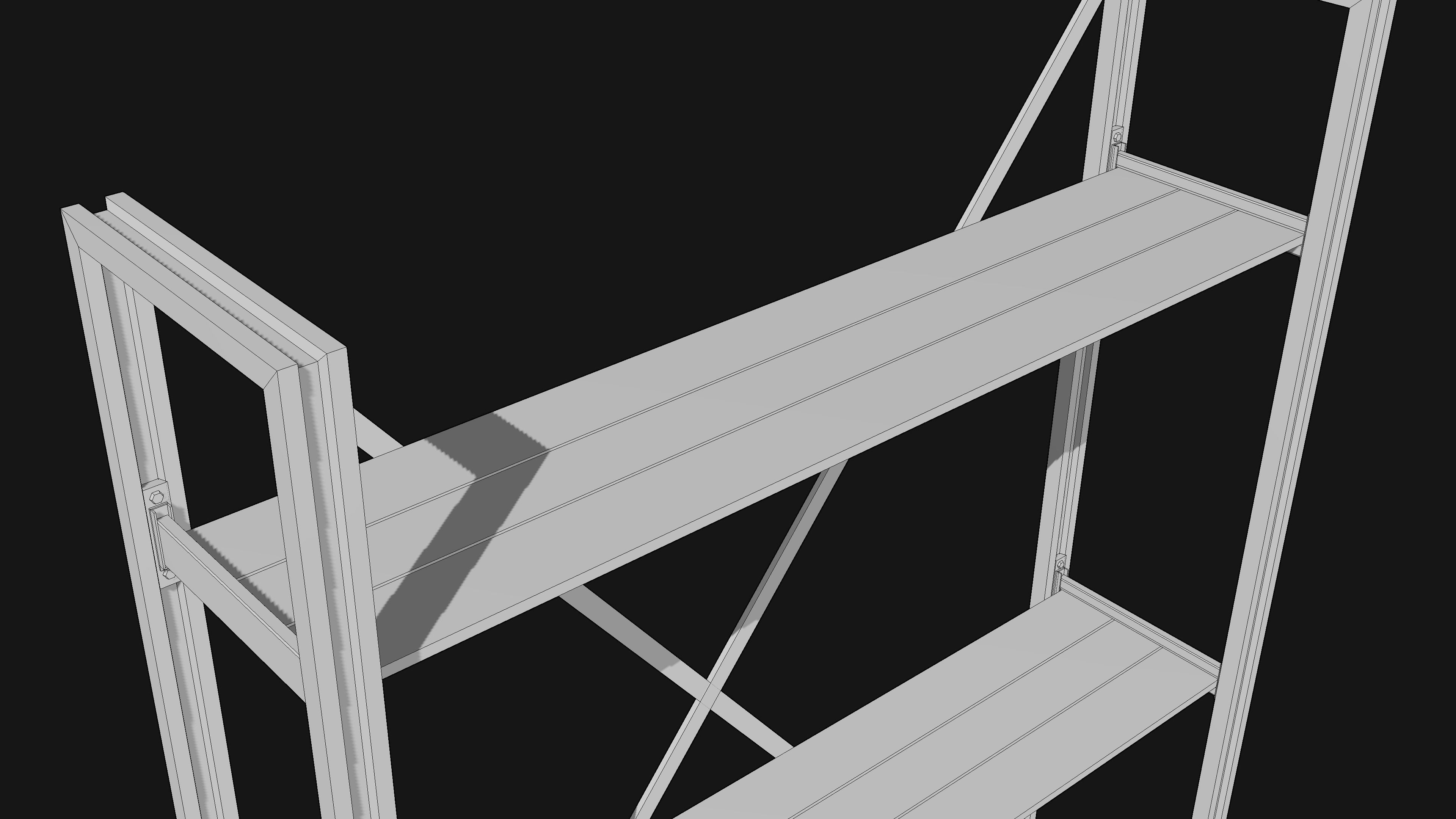 RUSTIK Shelf Set Low-poly 3D model_5