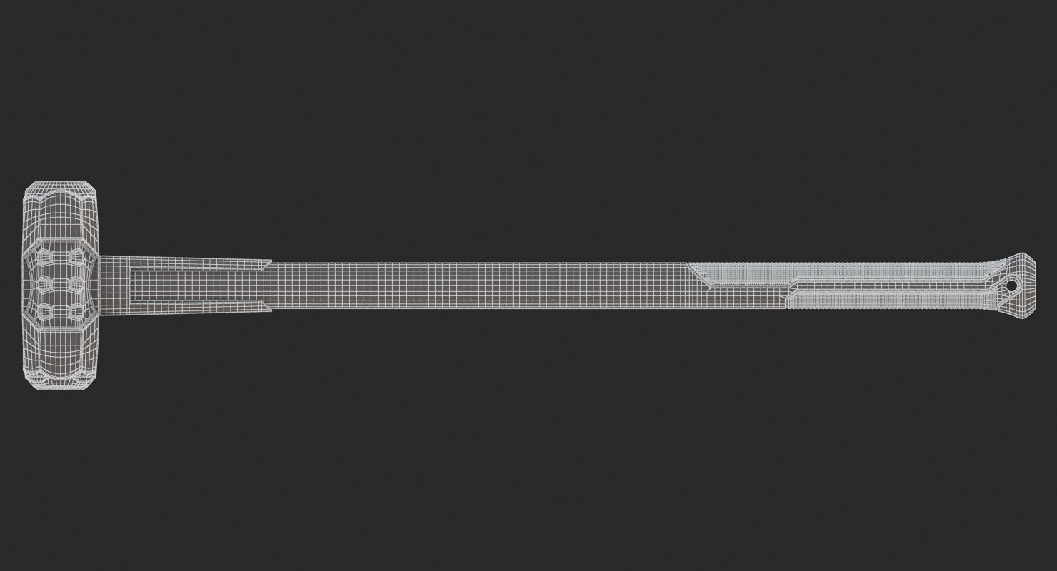 Yellow Sledge Hammer 3D model_8