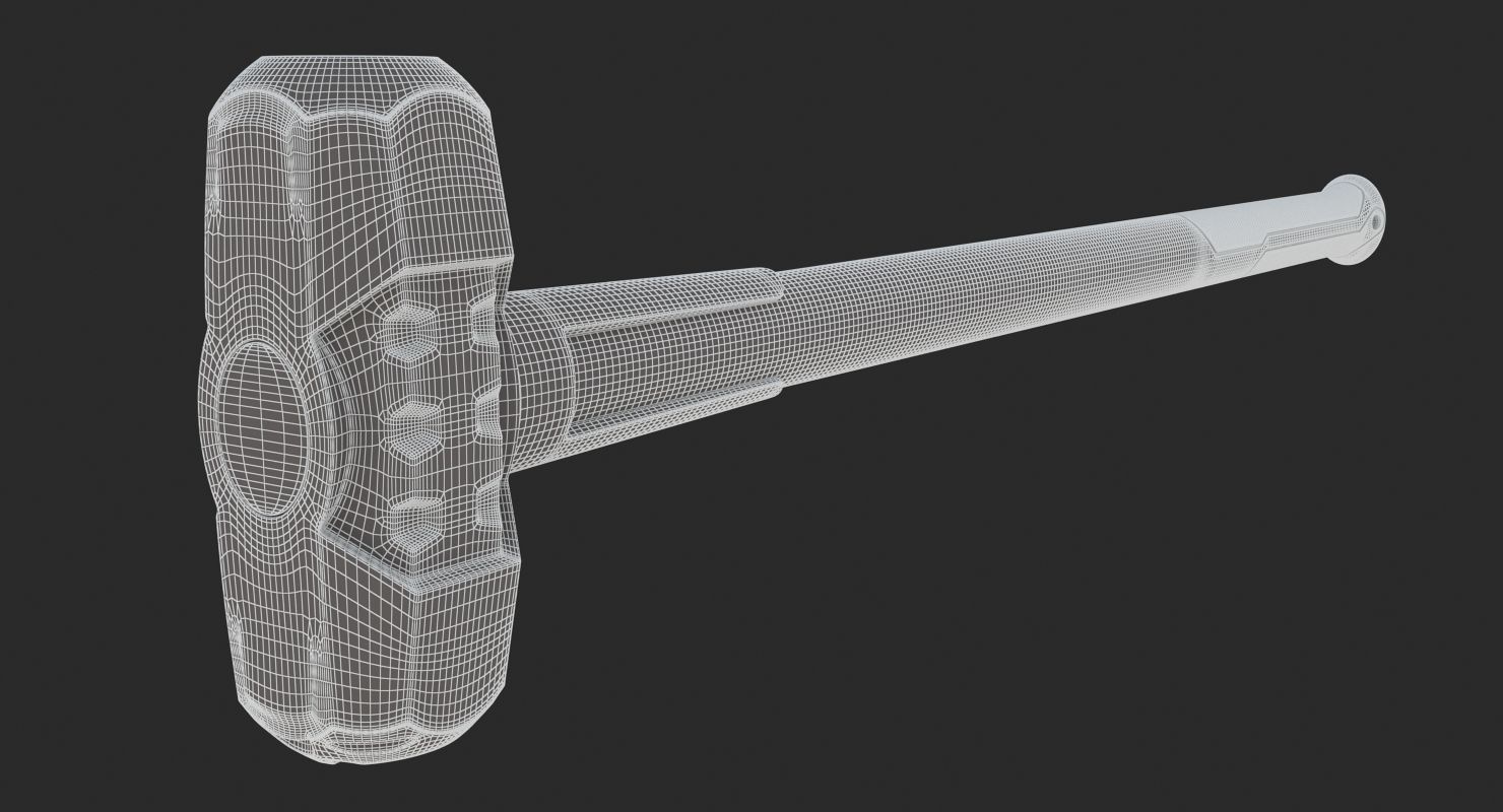 Yellow Sledge Hammer 3D model_11