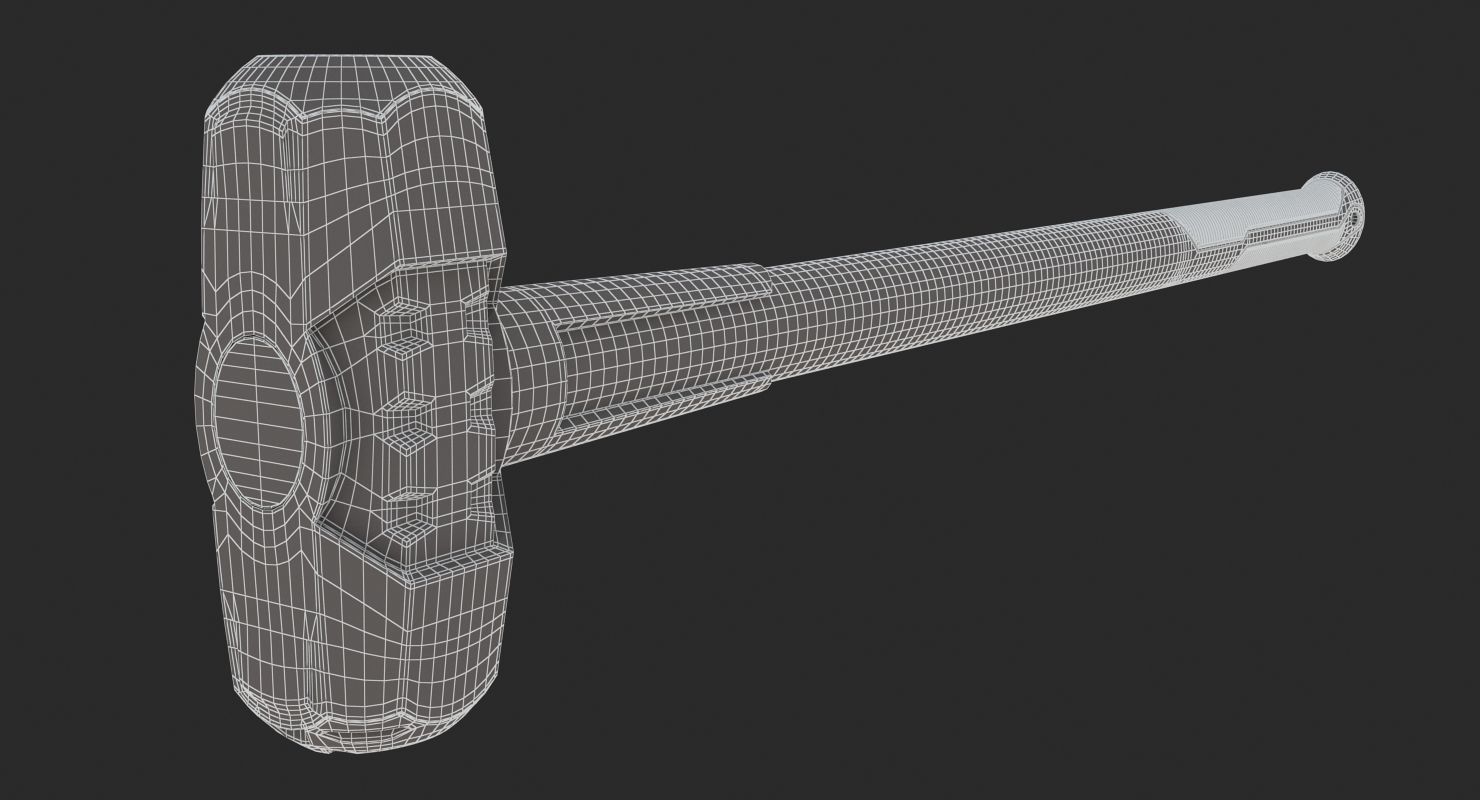 Yellow Sledge Hammer 3D model_10