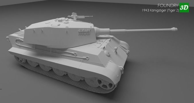 1943 Konigstiger Tiger 2 tank 3D model