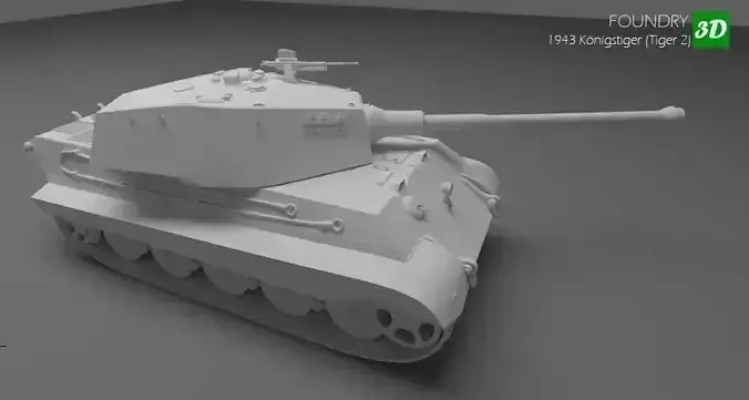 1943 Konigstiger Tiger 2 tank 3D model