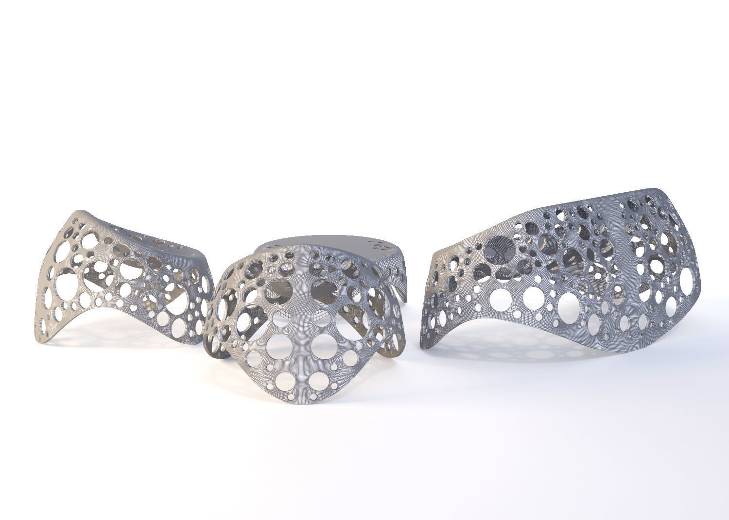 Moss Collection three metal chairs 3D model_5