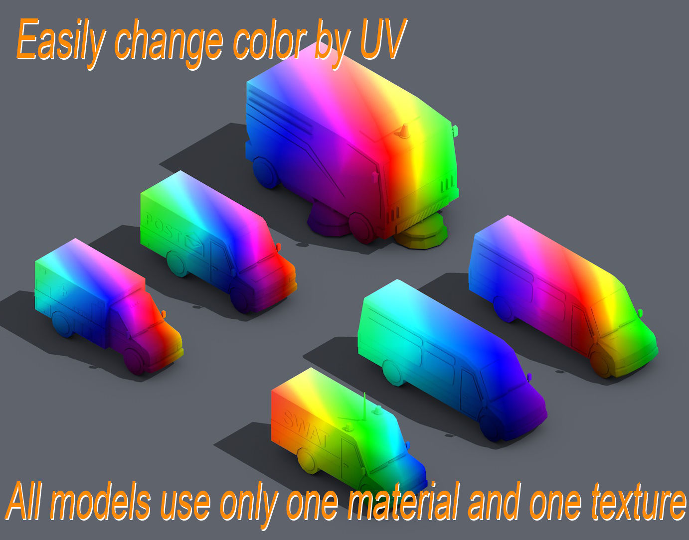 Low Poly Car Pack 01 Isometric Low-poly 3D model_1
