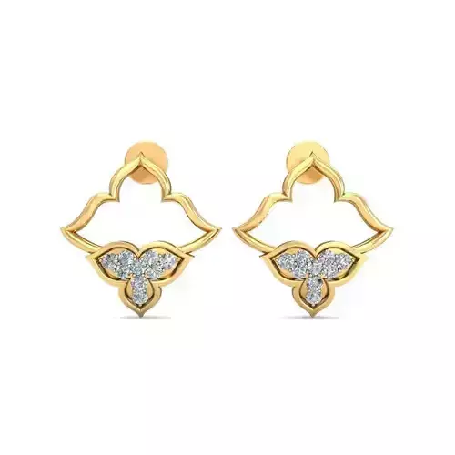 1527a gold flower shaped pendant with diamonds