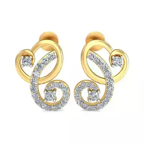 1525a diamond earring gold