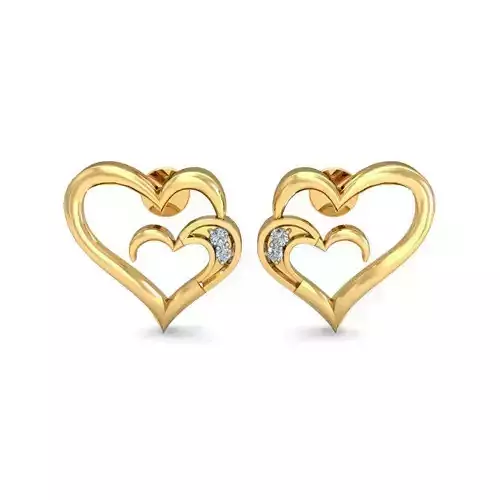 1518a two heart shaped diamonds gold