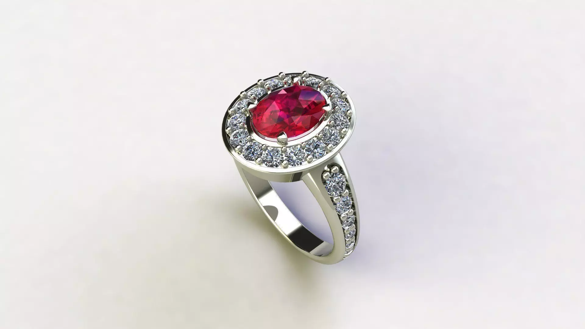 Halo Ruby Ring Free 3D print model