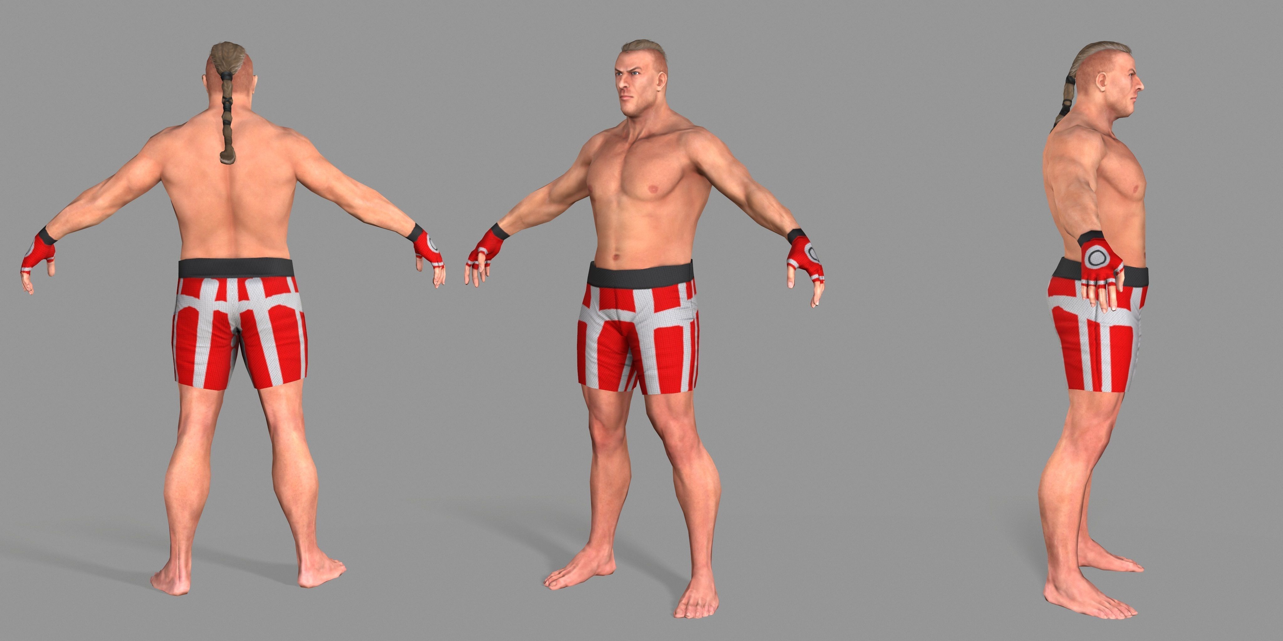 UFC Boxer Low-poly 3D model_2