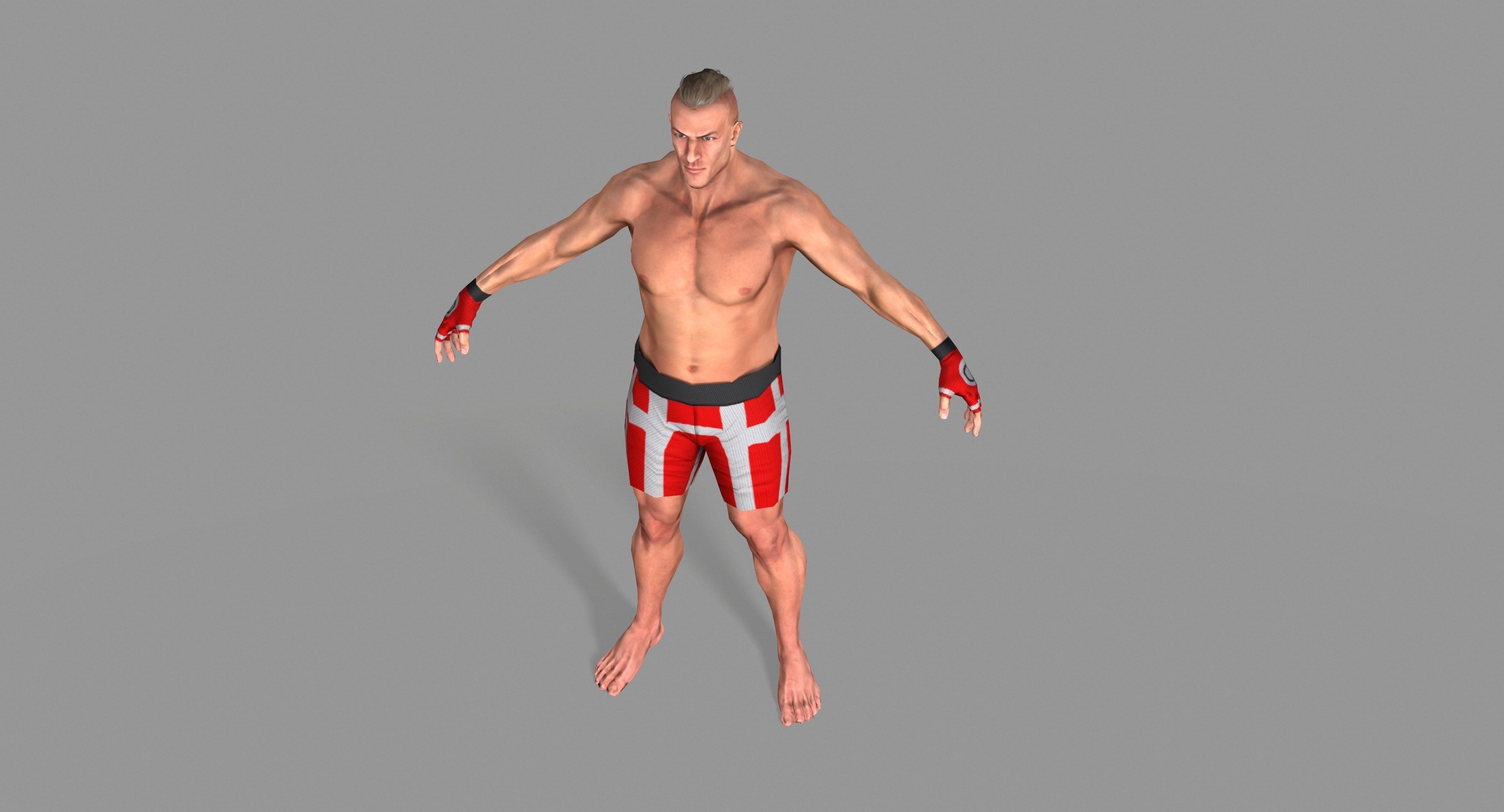 UFC Boxer Low-poly 3D model_32