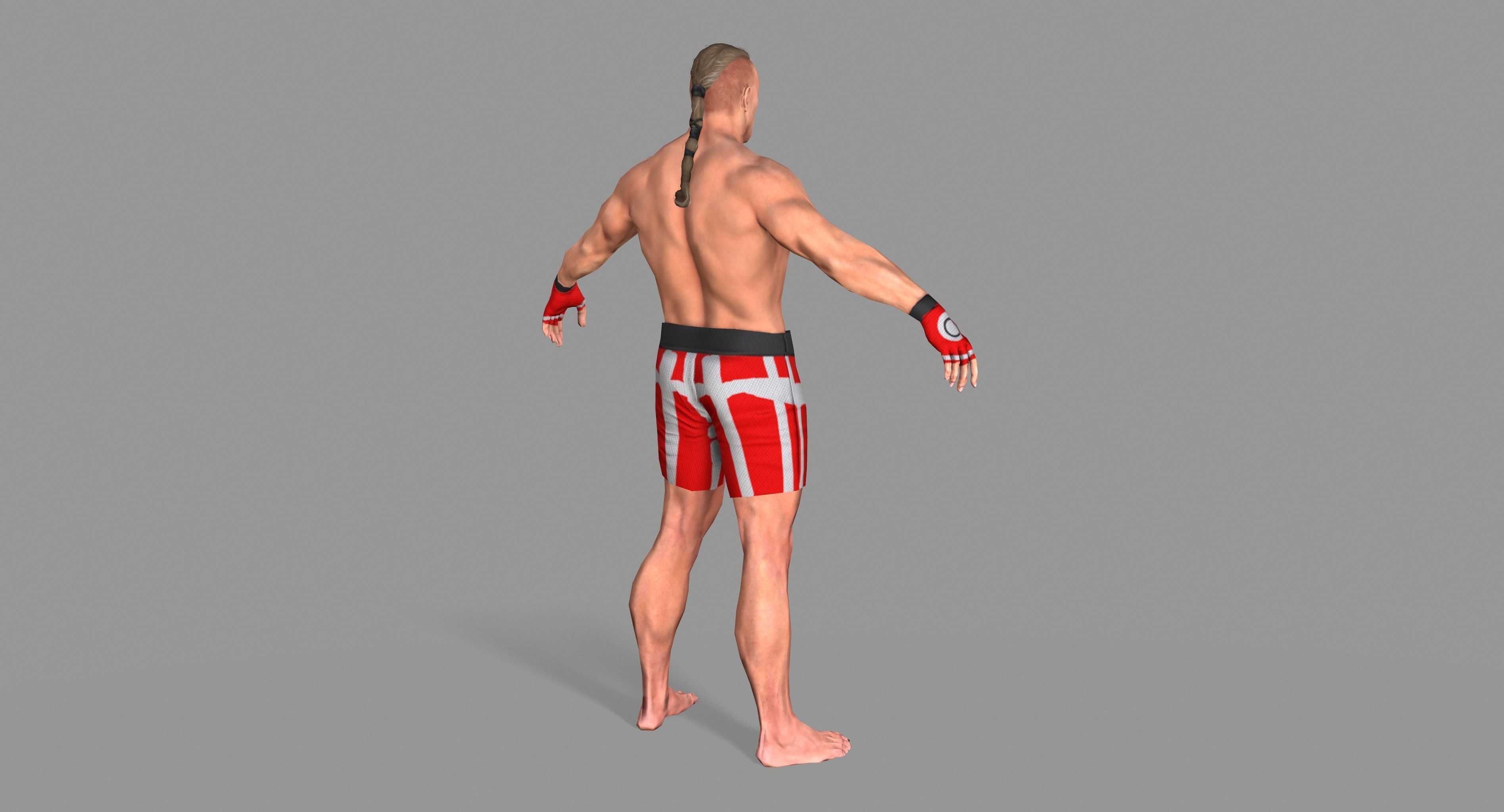 UFC Boxer Low-poly 3D model_9