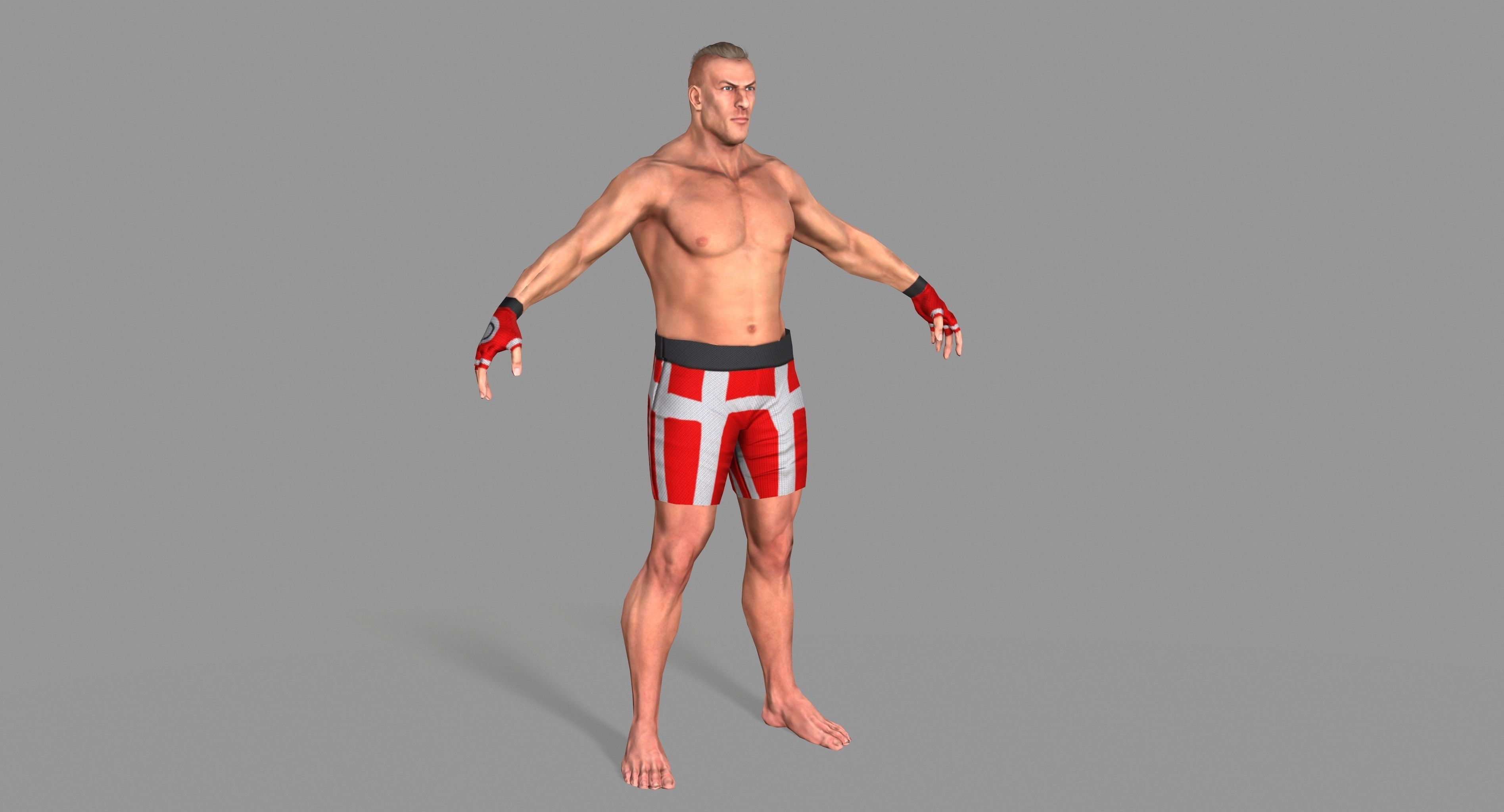 UFC Boxer Low-poly 3D model_5