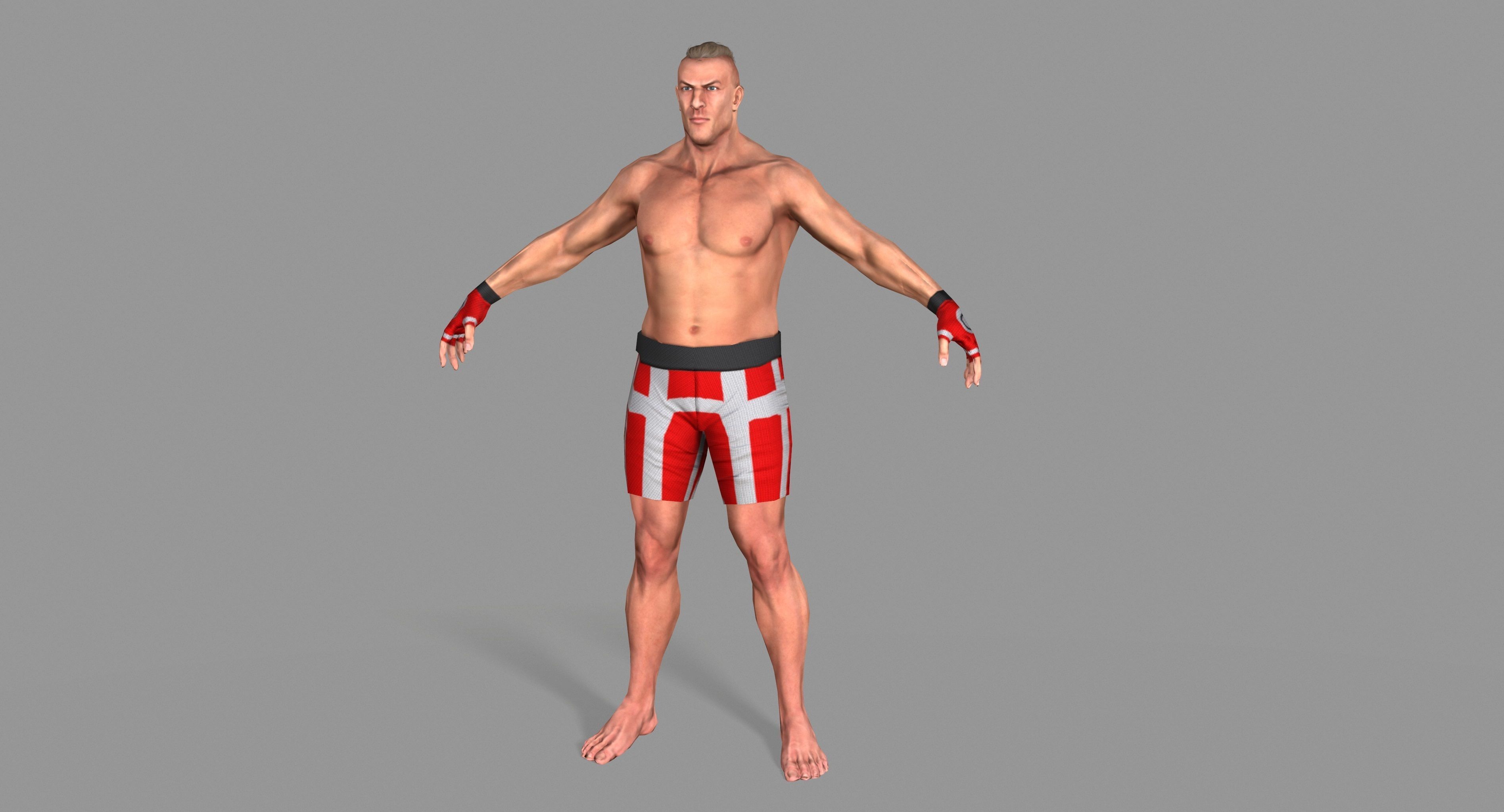 UFC Boxer Low-poly 3D model_17